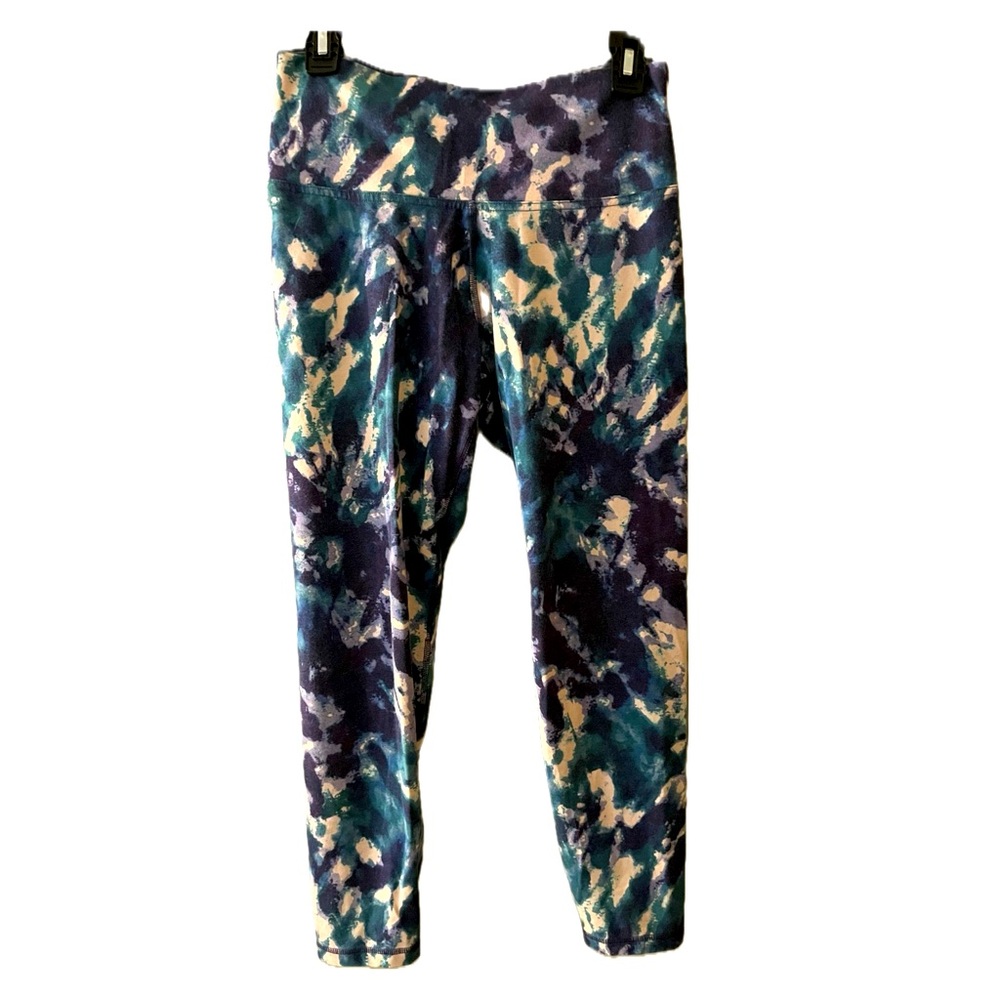Purple & green workout leggings